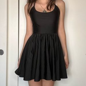 American Apparel Black Disco Halter Dress